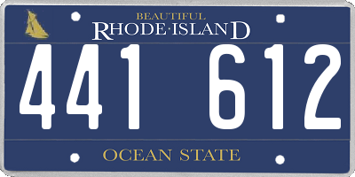 RI license plate 441612