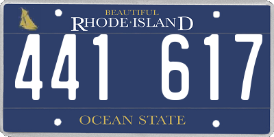 RI license plate 441617