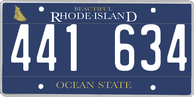 RI license plate 441634