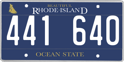 RI license plate 441640