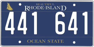 RI license plate 441641