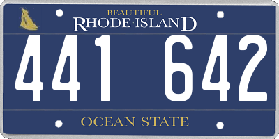 RI license plate 441642