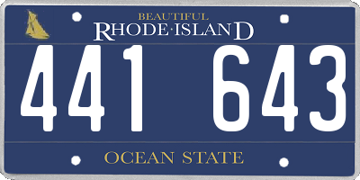 RI license plate 441643