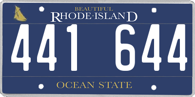 RI license plate 441644
