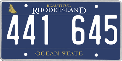 RI license plate 441645