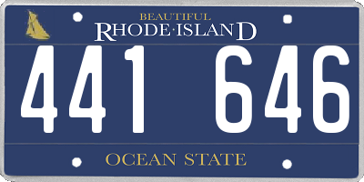 RI license plate 441646