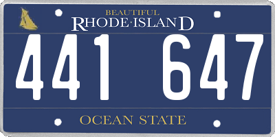 RI license plate 441647