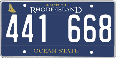 RI license plate 441668
