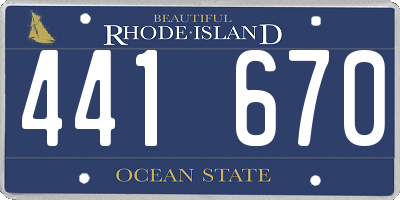 RI license plate 441670