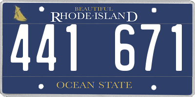 RI license plate 441671