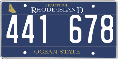 RI license plate 441678