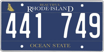RI license plate 441749