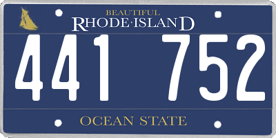 RI license plate 441752