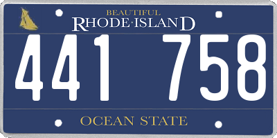 RI license plate 441758