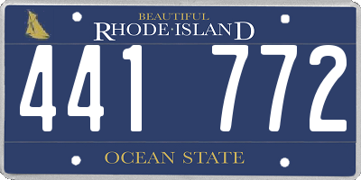 RI license plate 441772