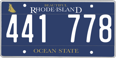 RI license plate 441778