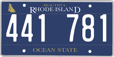 RI license plate 441781