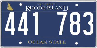 RI license plate 441783