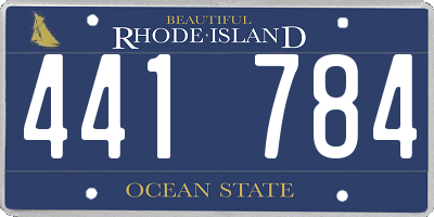 RI license plate 441784