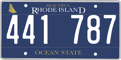 RI license plate 441787