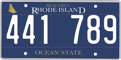 RI license plate 441789