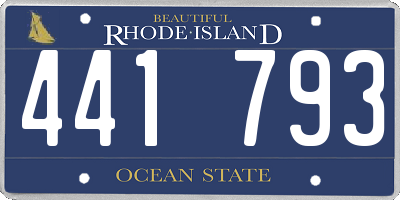 RI license plate 441793