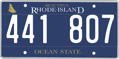 RI license plate 441807