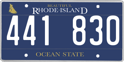 RI license plate 441830