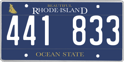 RI license plate 441833