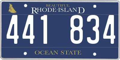 RI license plate 441834