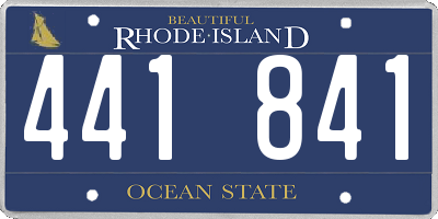 RI license plate 441841