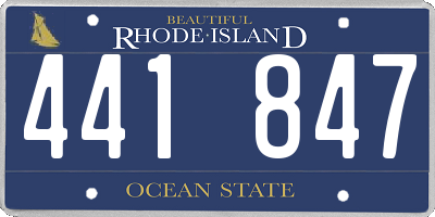 RI license plate 441847