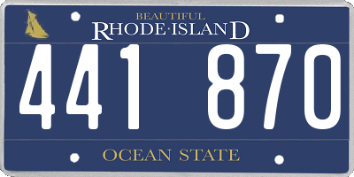 RI license plate 441870