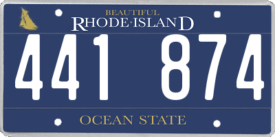 RI license plate 441874