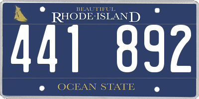 RI license plate 441892