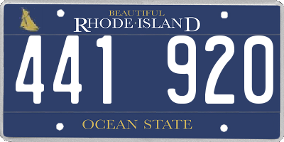 RI license plate 441920