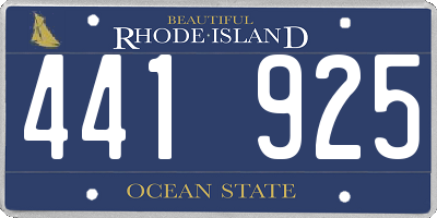 RI license plate 441925