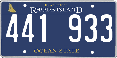 RI license plate 441933