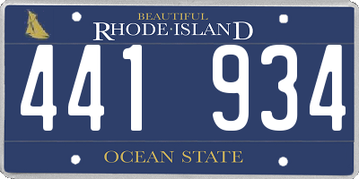 RI license plate 441934