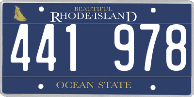 RI license plate 441978
