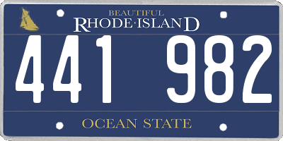RI license plate 441982