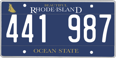RI license plate 441987