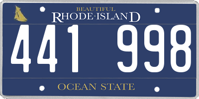 RI license plate 441998