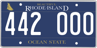 RI license plate 442000