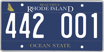 RI license plate 442001