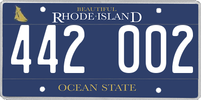 RI license plate 442002