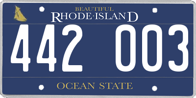RI license plate 442003