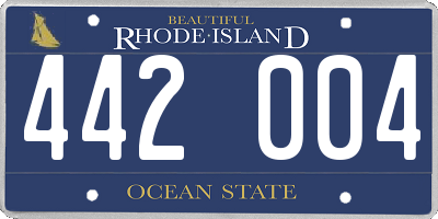 RI license plate 442004