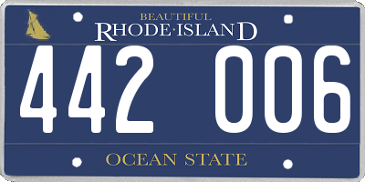 RI license plate 442006