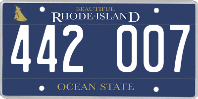 RI license plate 442007